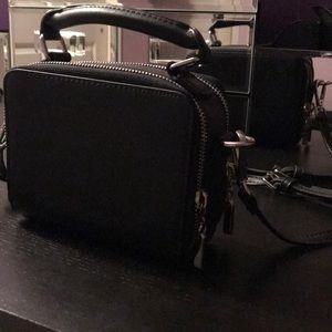 Double-zip cross body bag